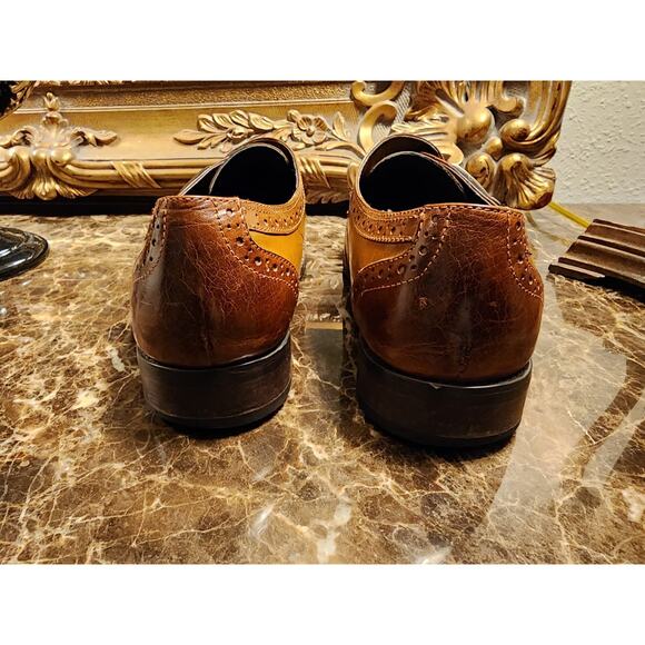 Carrucci Mens 9.5 Two-Tone Monk Strap Wingtip Dress Shoes main image 10